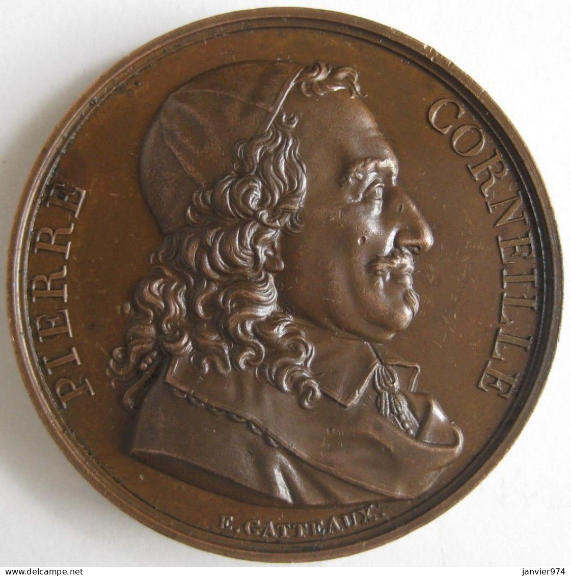 Medaille En Cuivre, Pierre Corneille 1606/1684 Dramaturge Et Poète Français , Par Gatteaux En 1816 - Sonstige & Ohne Zuordnung