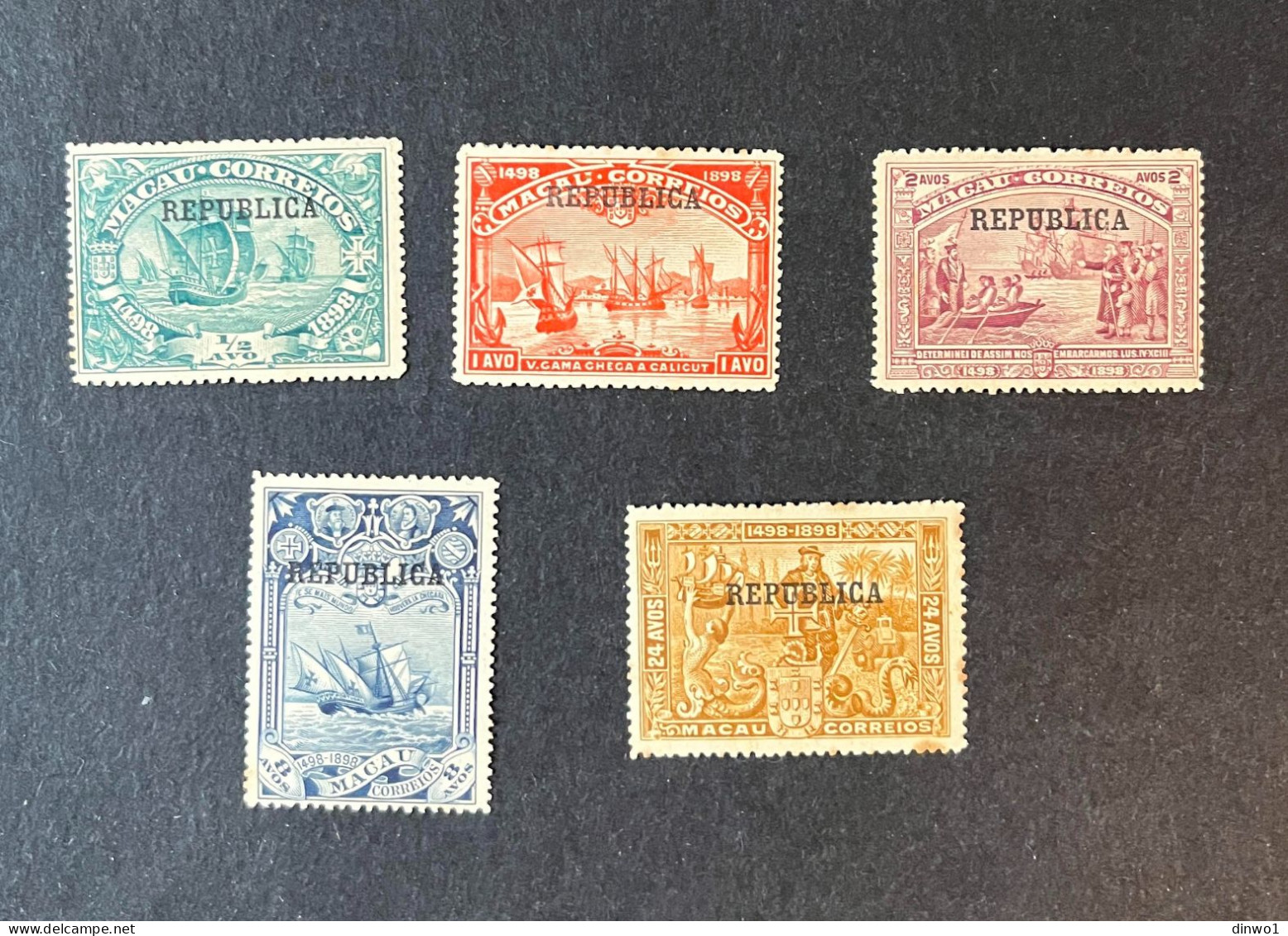 (T5) Macao Macau - Vasco Da Gama With Ovpt - Group Of 5 Mints - MH - Neufs