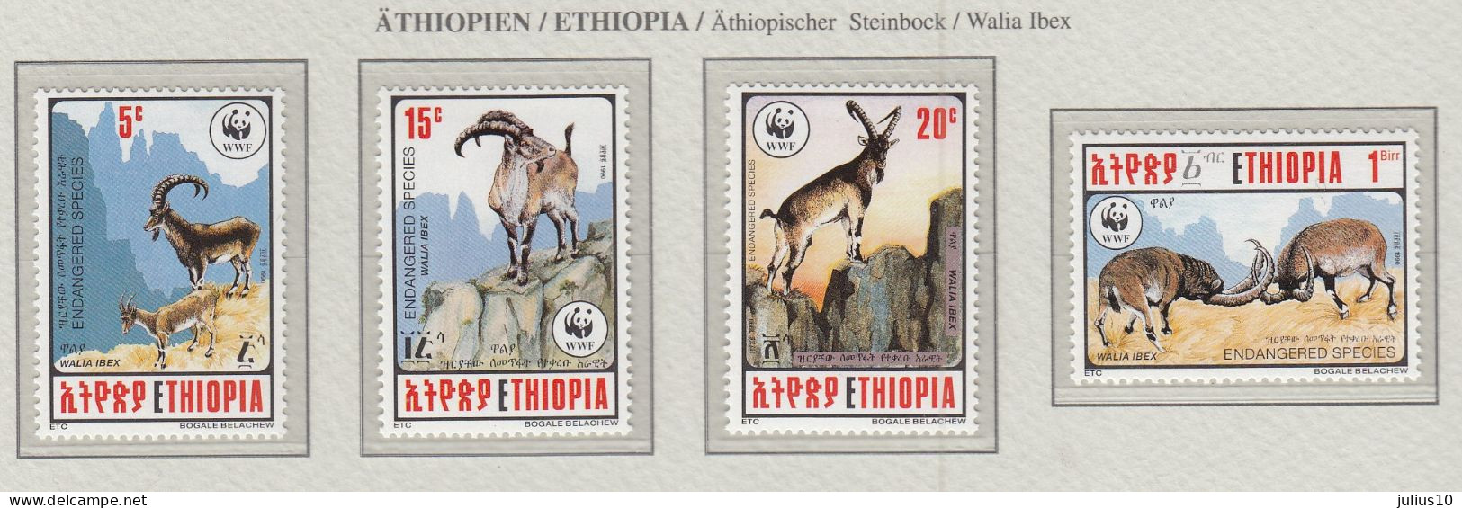 ETHIOPIA 1990 WWF Animals Alpine Ibex Mi 1385-1388 MNH(**) Fauna 781 - Neufs