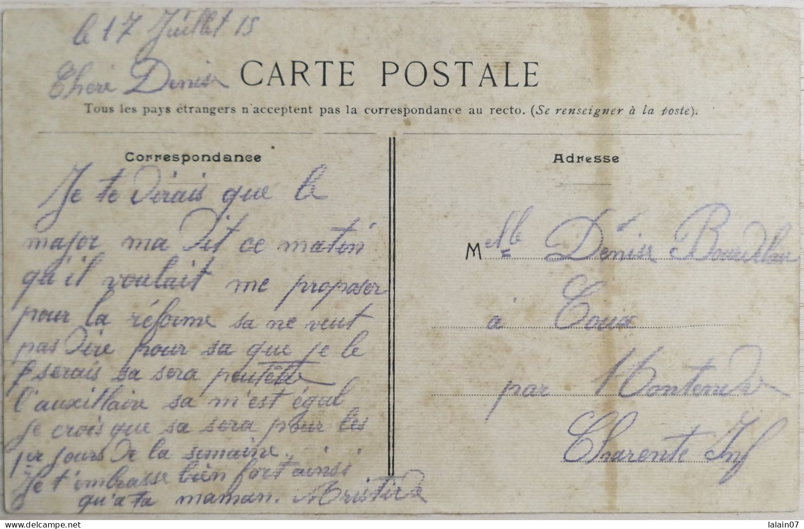 C. P. A. Couleur Toilée: 45 : MALESHERBES : Hôtel De Ville, Animé, En 1915 - Malesherbes