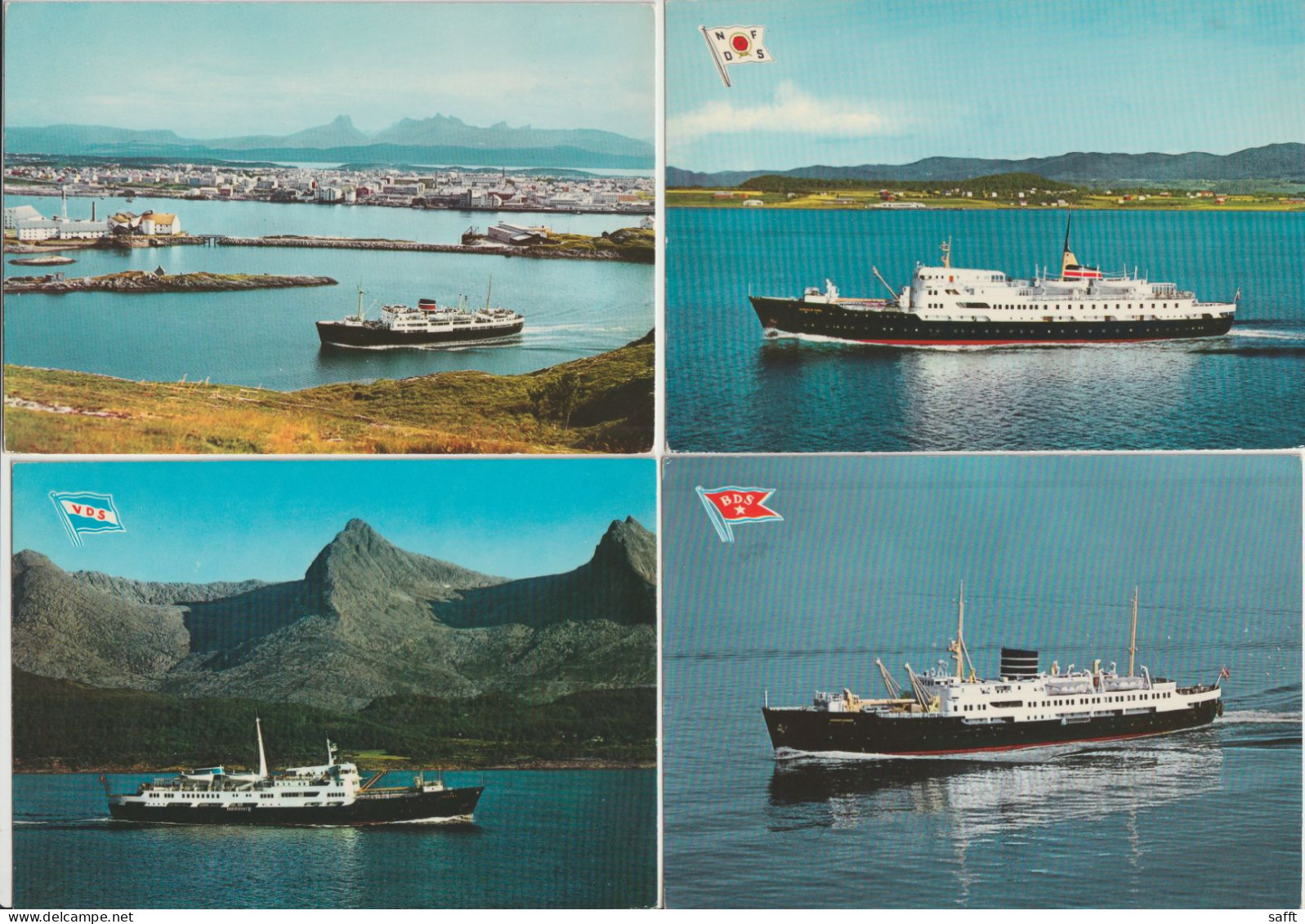 Lot Mit 4 Ansichtskarten Schiffe, Hurtigruten, Norwegen - Piroscafi