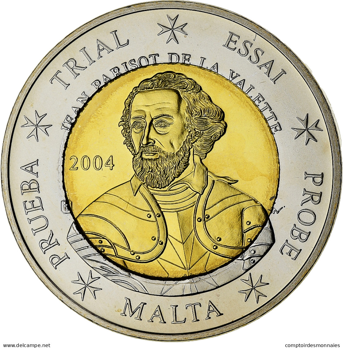 Malte, 2 Euro, Fantasy Euro Patterns, Essai-Trial, 2004, Bimétallique, FDC - Private Proofs / Unofficial