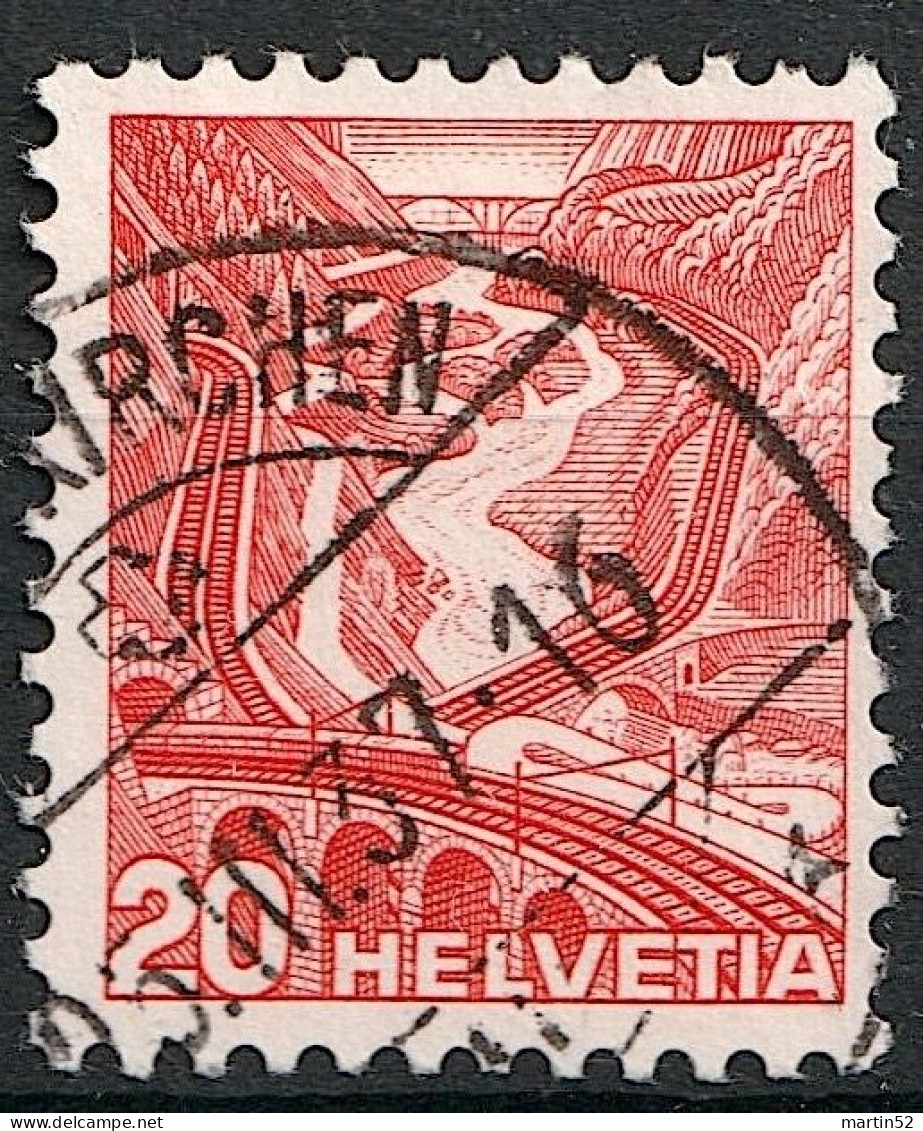 Schweiz Suisse 1936: Gotthard Zu 205y Mi 301Iy Yv 293 "Type I" Mit Stempel ...KIRCHEN 25.III.37 (Zumstein CHF 30.00) - Gebraucht