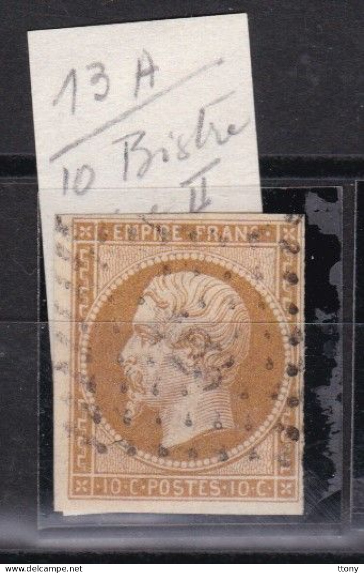 10  timbres oblitérés Napoléon III  dentelé et non dentelé  lauré  variété