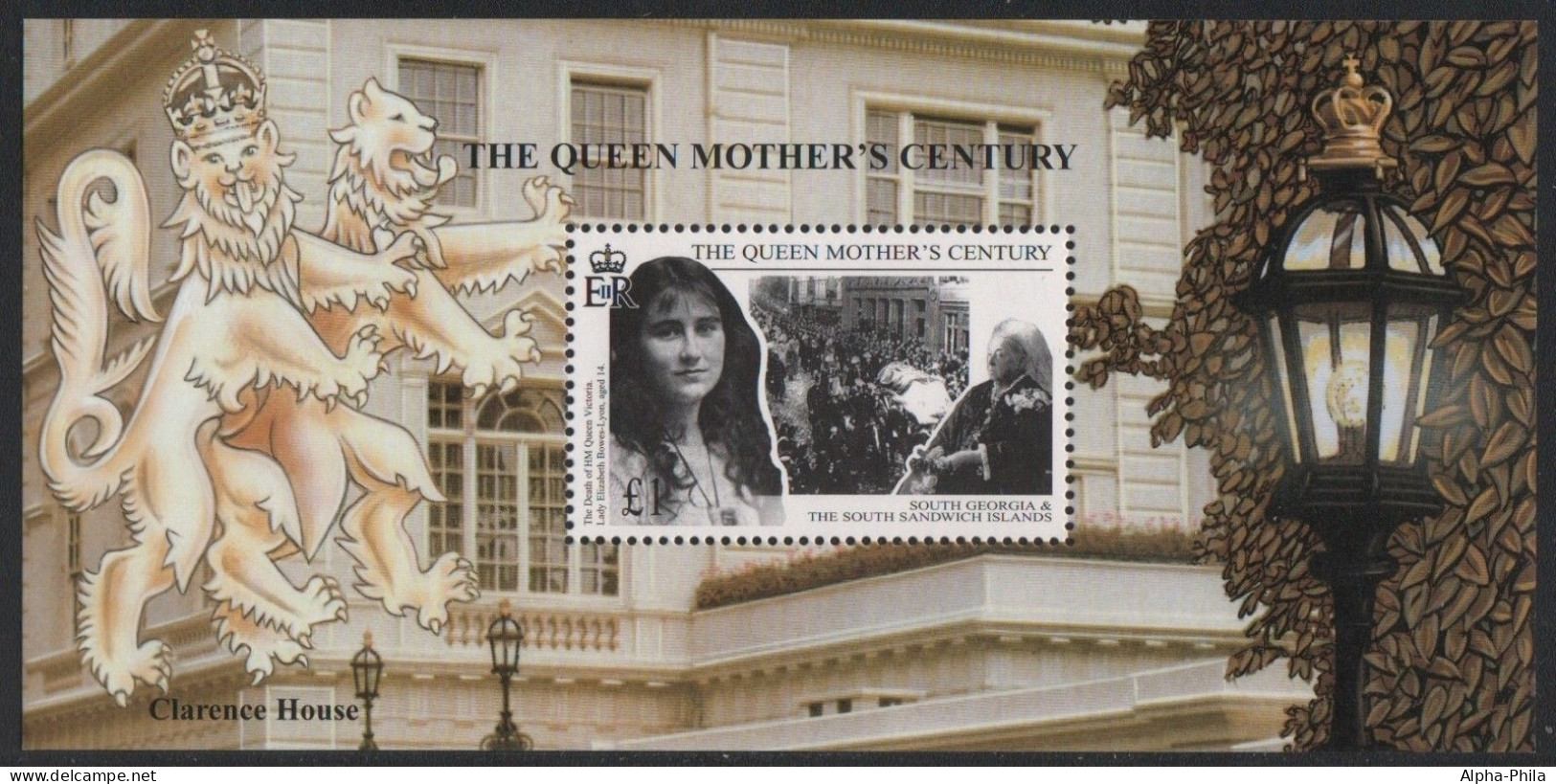 Süd-Georgien 1999 - Mi-Nr. Block 9 ** - MNH - Queen Mum - Südgeorgien
