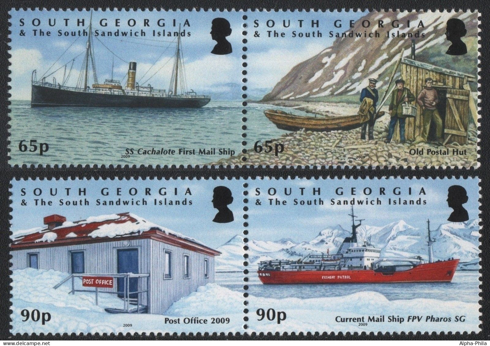Süd-Georgien 2009 - Mi-Nr. 484-487 ** - MNH - Schiffe / Ships - Südgeorgien