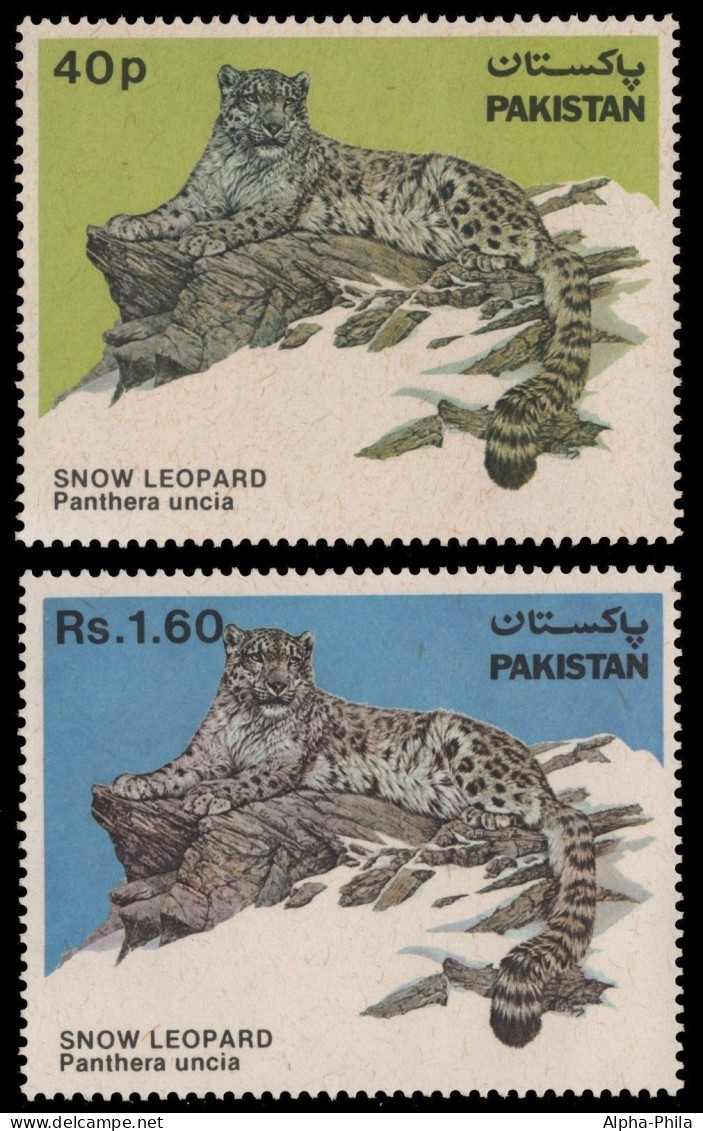 Pakistan 1984 - Mi-Nr. 609-610 ** - MNH - Schneeleopard / Snow Leopard - Pakistan