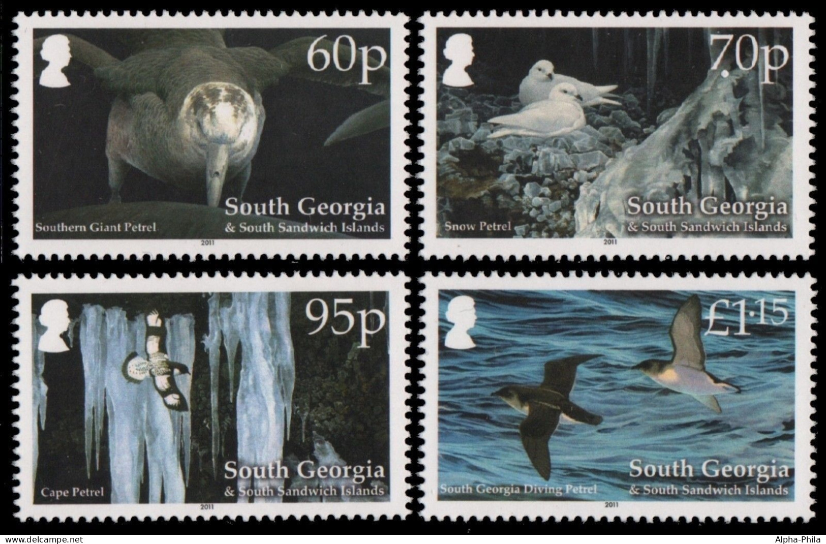 Süd-Georgien 2011 - Mi-Nr. 533-536 ** - MNH - Vögel / Birds - Südgeorgien