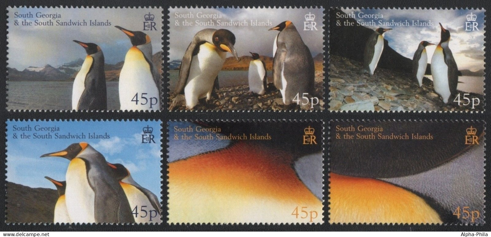 Süd-Georgien 2005 - Mi-Nr. 411-416 ** - MNH - Pinguine / Penguins - Südgeorgien