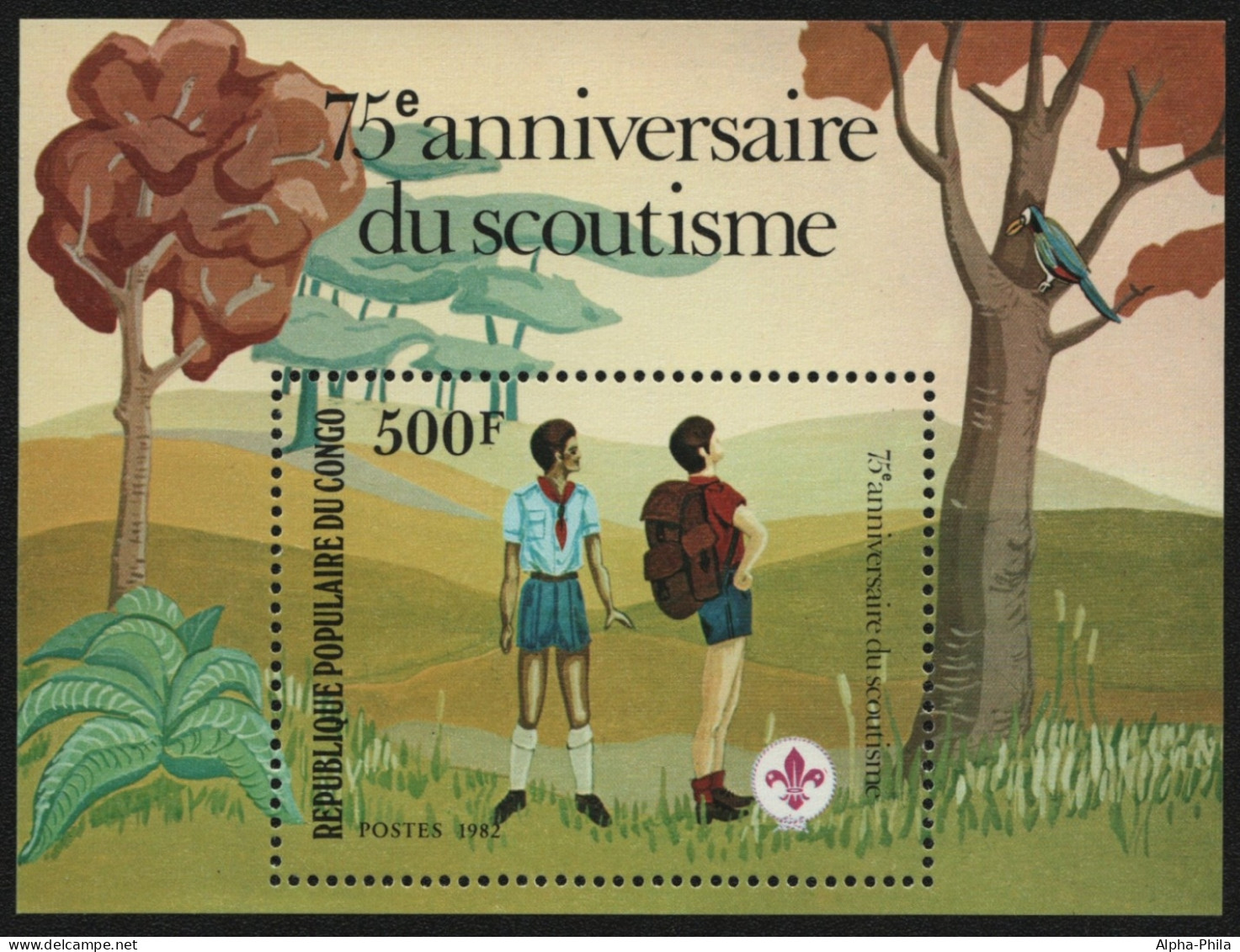 Kongo-Brazzaville 1982 - Mi-Nr. Block 29 ** - MNH - Pfadfinder / Scouts - Neufs