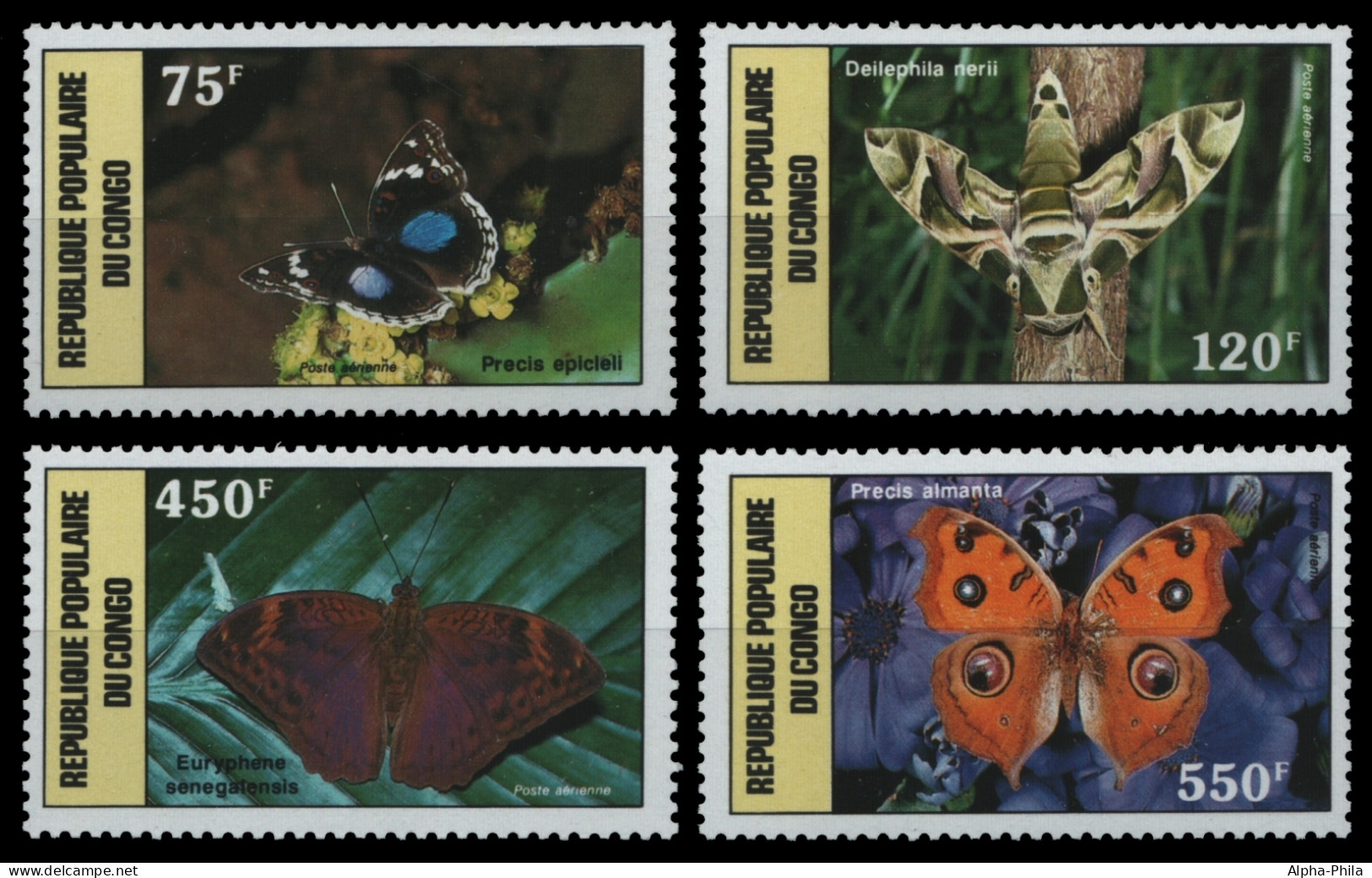 Kongo-Brazzaville 1987 - Mi-Nr. 1087-1090 ** - MNH - Schmetterlinge / Butterflies - Nuevas/fijasellos