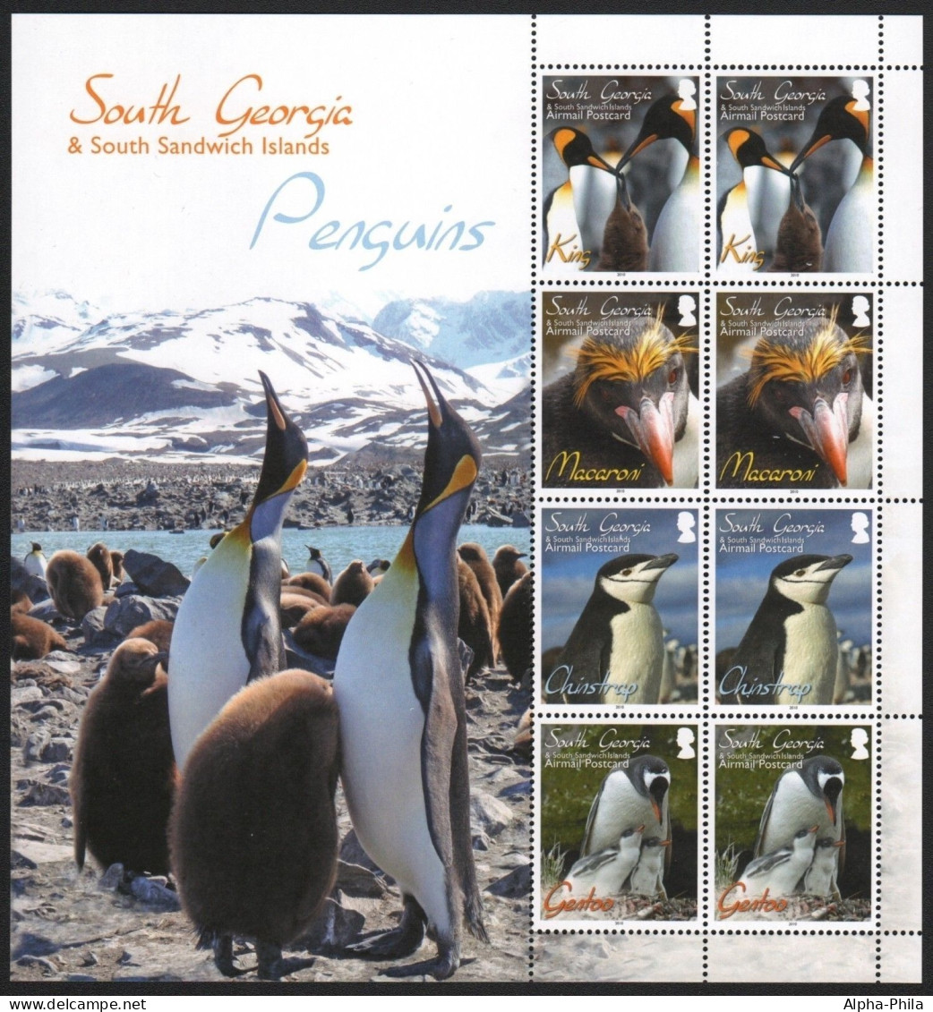 Süd-Georgien 2010 - Mi-Nr. 511-514 ** - MNH - ZDR-KLB - Pinguine / Penguins - South Georgia