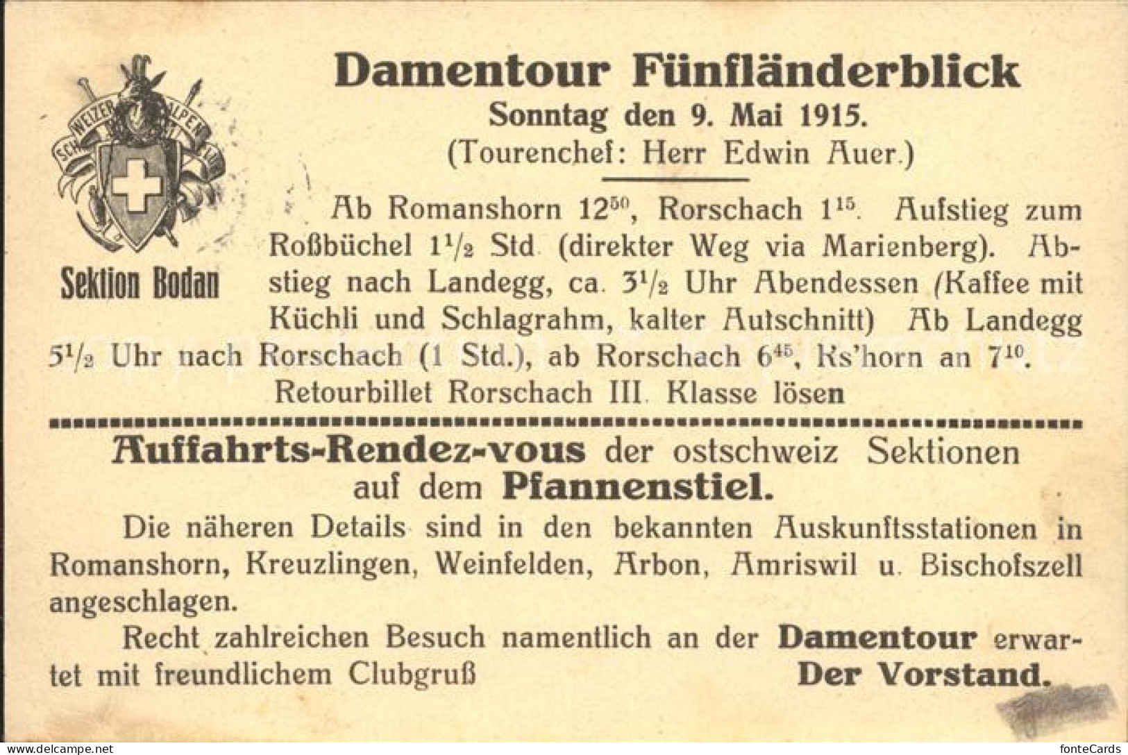 11853162 Kreuzlingen TG Sektion Bodan Sektions Damentour Fuenflaenderblick Einla - Sonstige & Ohne Zuordnung