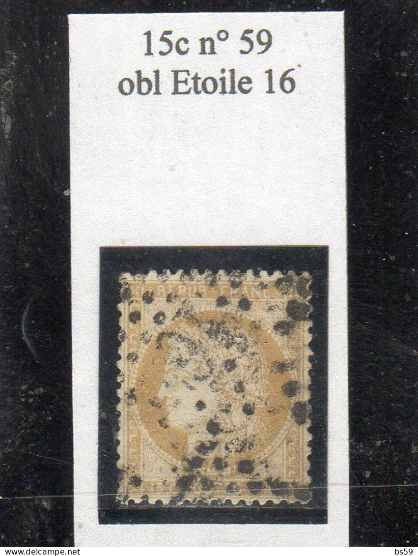 Paris - N° 59 Obl étoile 16 - 1871-1875 Ceres