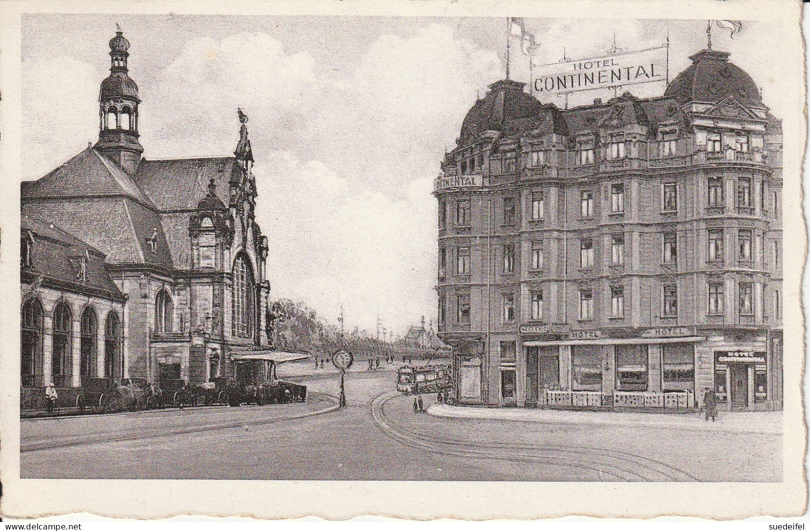 Koblenz, Hotel Continental, Tel. Nr. 40 Pferdedroschken, Straßenbahn - Koblenz
