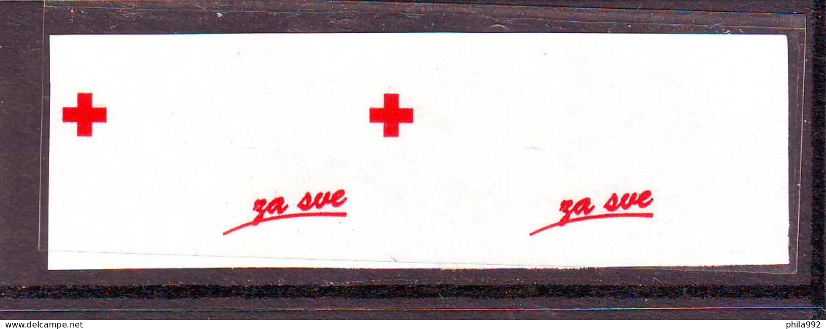 Croatia 1993 Charity Stamp Mi.No. 26 RED CROSS  Imperforate Pair Without Black Color    MNH - Croatie