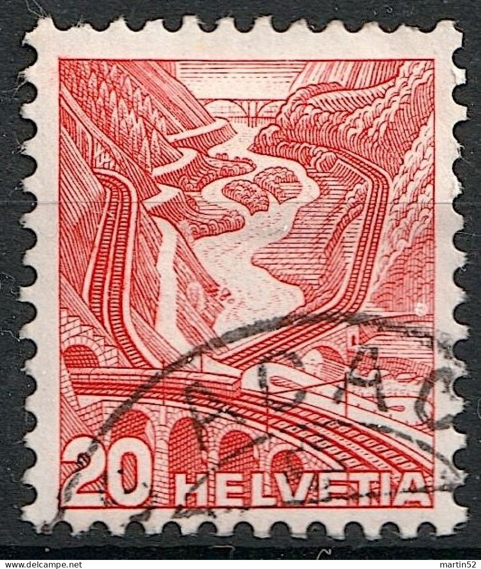 Schweiz Suisse 1936: Gotthard Zu 205y Mi 301Iy Yv 293 "Type I" Mit Stempel  LES ACACIAS (Zumstein CHF 30.00) - Gebraucht