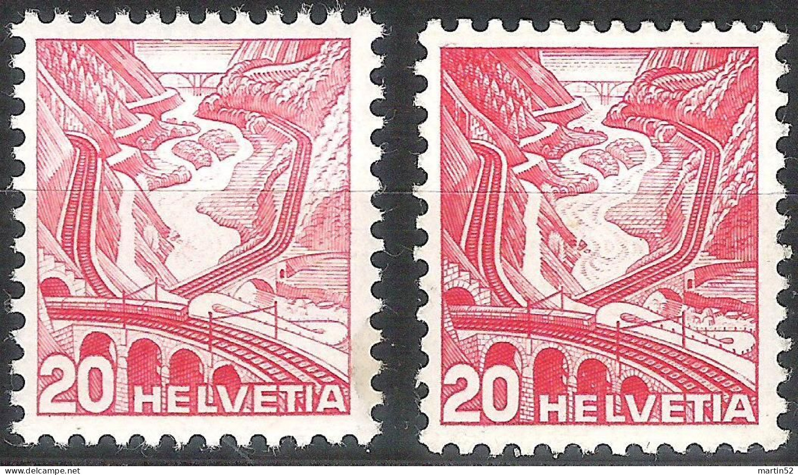 Schweiz Suisse 1936: Gotthard Zu 205y Mi 301Iy Yv 293 "Type I" Mit Stempel  NSTLIG.. .37 (Zumstein CHF 30.00) - Plaatfouten