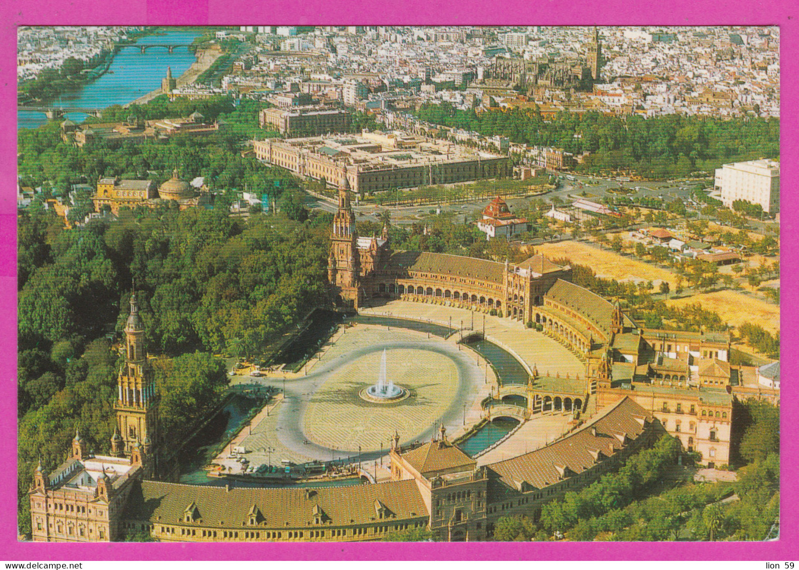 293776 / Spain - Sevilla Vista Aerea PC 1989 USED 45 Pta King Juan Carlos I , Flamme EXPO 92 - Sevilla Exp. Universal  - Briefe U. Dokumente