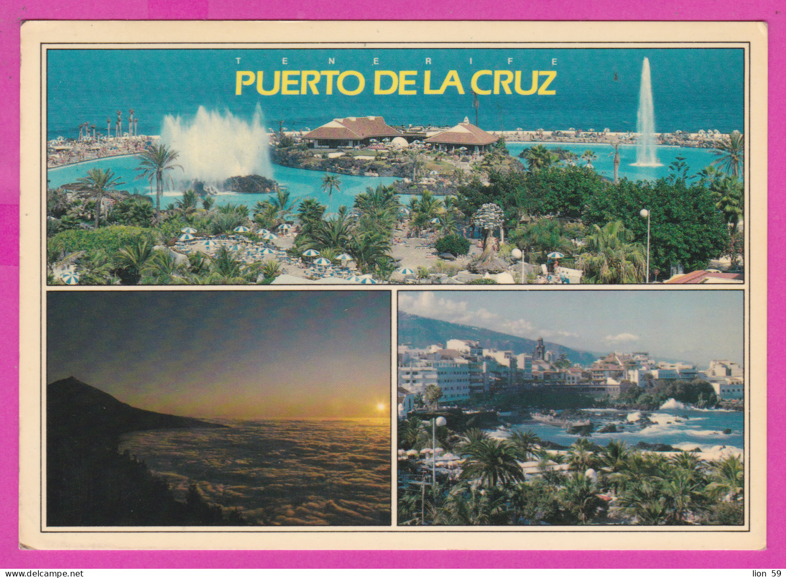 293779 / Spain - Islas Canaris Puerto De La Cruz TENERIFE Sunset PC 1987 USED 20+20Pta King Juan Carlos I  - Covers & Documents