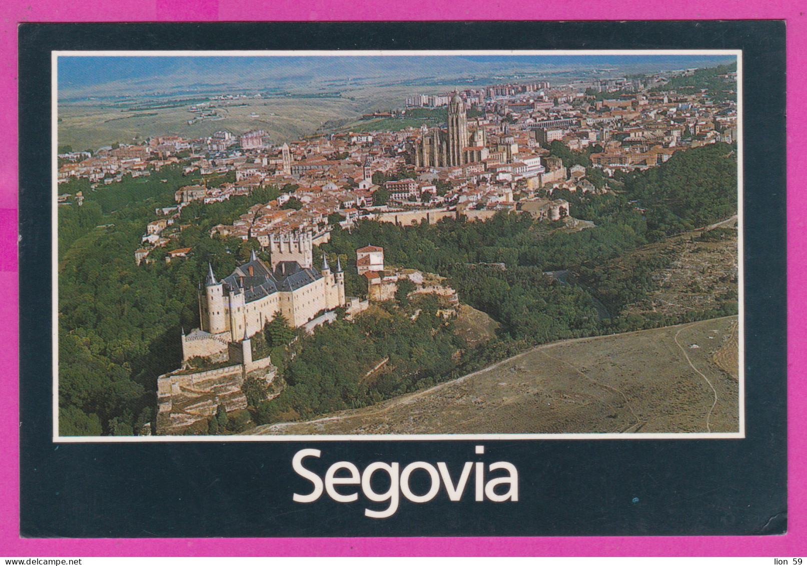 293781 / Spain - Segovia Vista Aereade La Ciudad PC 1987 USED 20+20Pta King Juan Carlos I Avion Segovia - Storia Postale