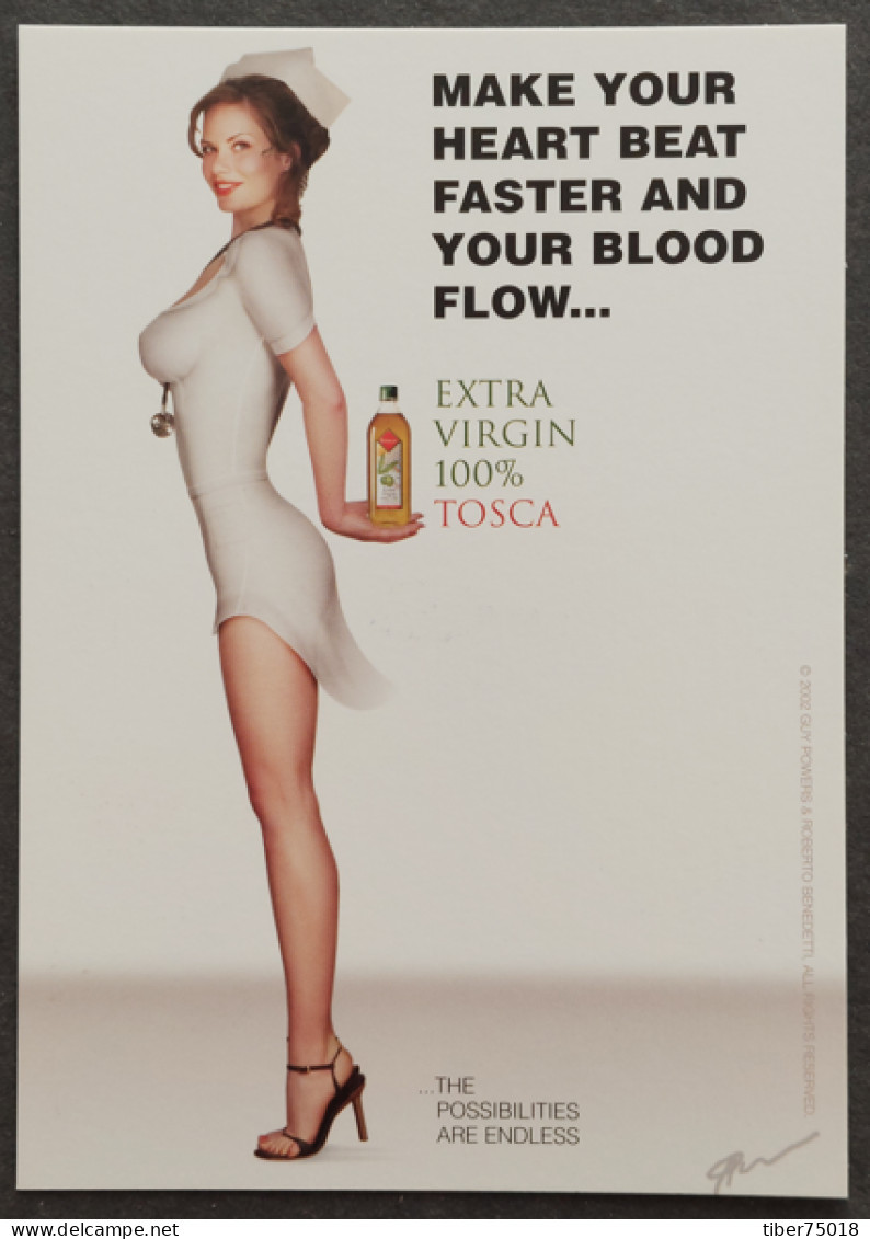 Carte Postale - Tosca (Olive Oil) Extra Virgin 100% (Pin-up Infirmière) Make Your Heart Beat Faster And Your Blood Flow - Advertising
