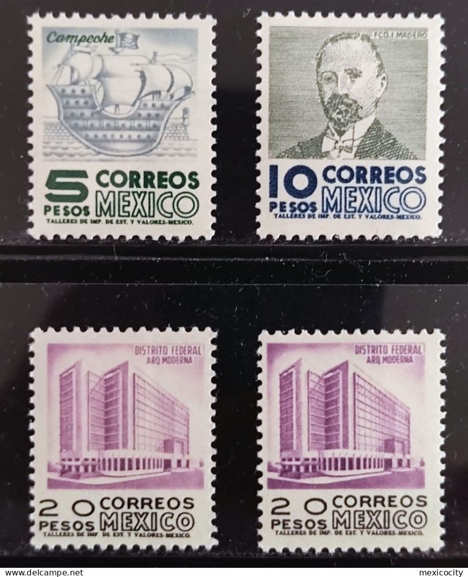 MEXICO 1950-1975 HIGH VALUE Stamps, Fluorescent Paper Issue, MNH, Very High Retail Price On Specialized Lists - Mexico