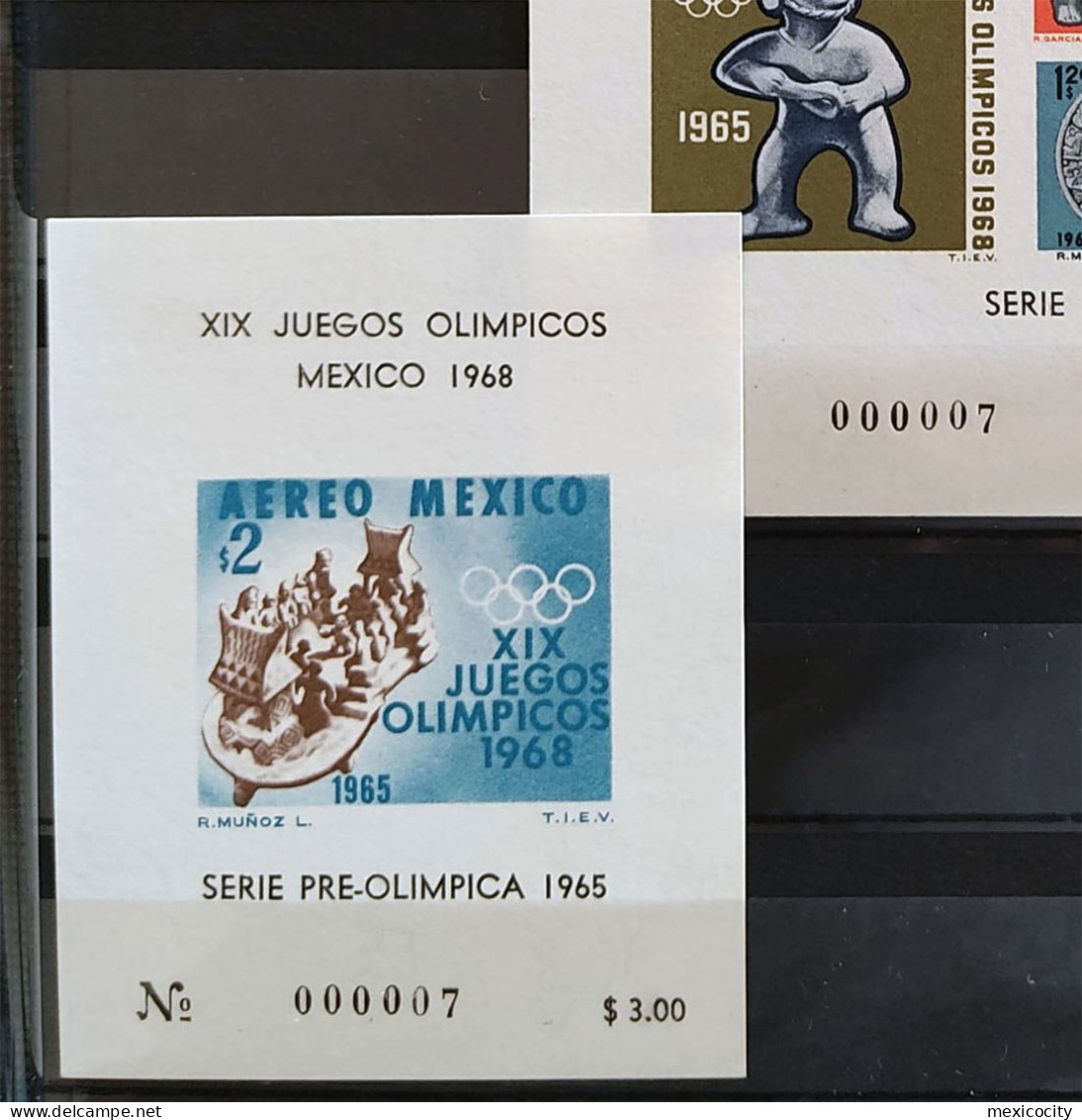 MEXICO 1965 OLYMPIC GAMES MATCHED SHEETS # 000007 Number On Each + UNIQUE Thus MNG As Issued - Messico