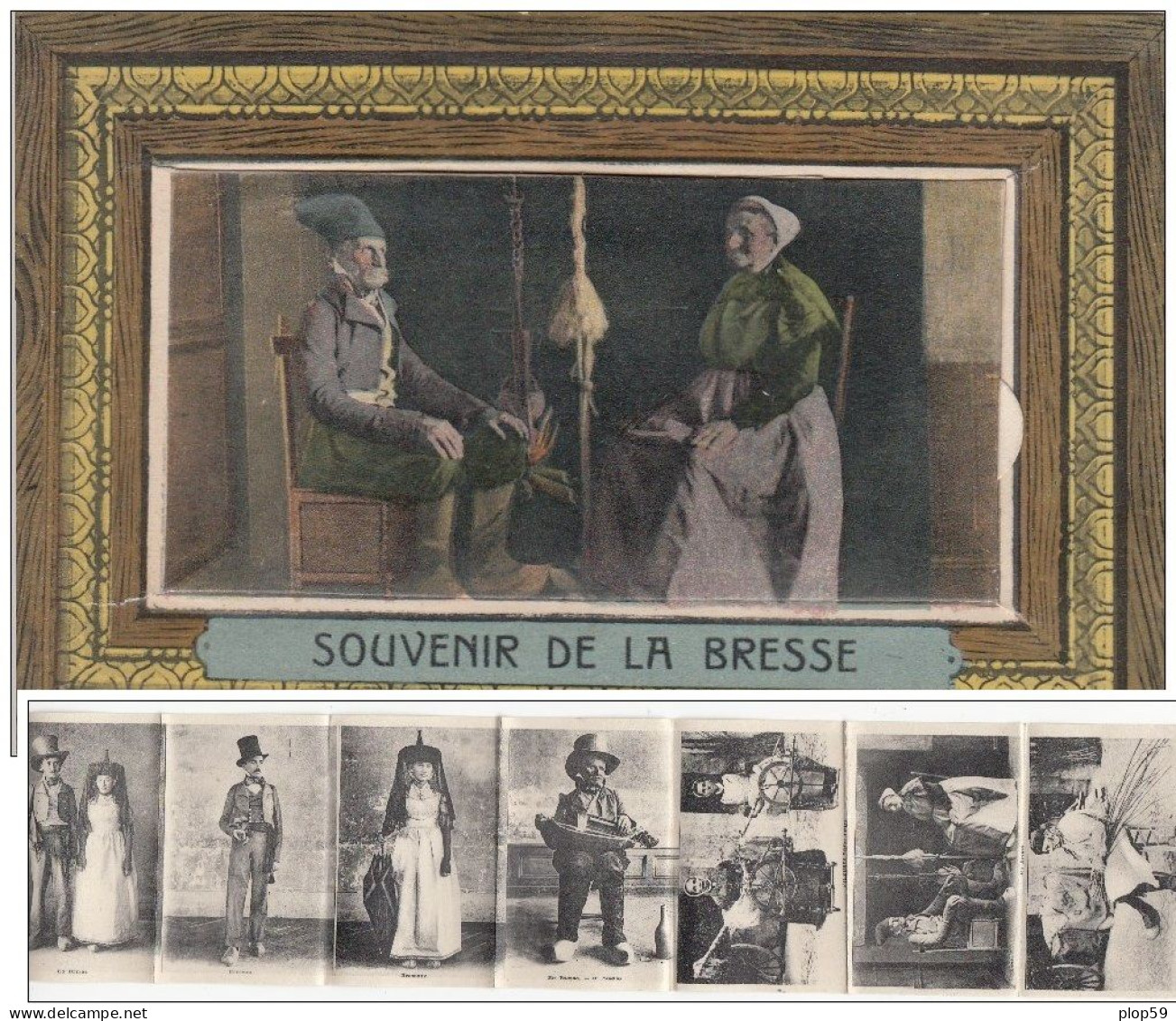 Cpa Ak Pk Carte à Systeme 10 Vues Souvenir De La Bresse Bressan Bressanes Ménétrier Fileuses Metiers Divers - Autres & Non Classés