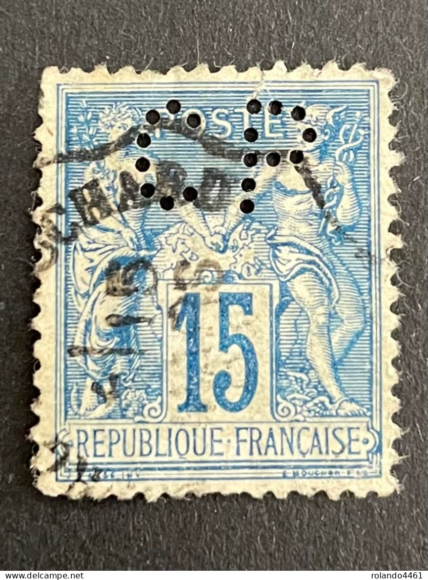 FRANCE C N° 101 Semeuse CP 332 Indice 3 Perforé Perforés Perfins Perfin !! - Autres & Non Classés