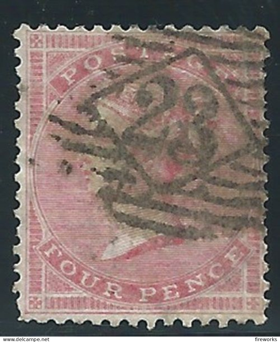 [1855-57] Grande Bretagne Timbre Reine Victoria SG66 - J51, 4d Rose-carmine - Autres & Non Classés