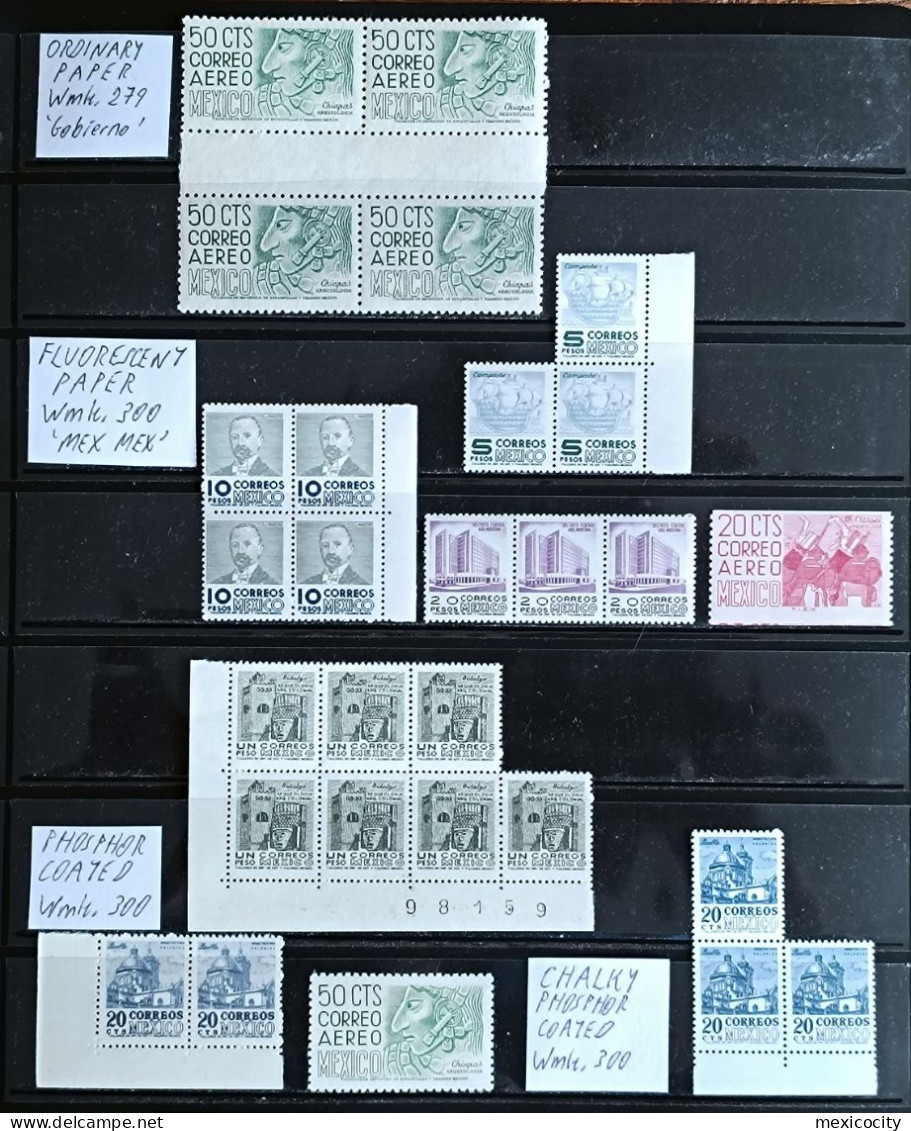 MEXICO 1950-1975 Defin. Series Special Lot Incl. High Values, Ppr. Types As Noted On Image, Mint NH Unm., Hi Retail - Mexiko
