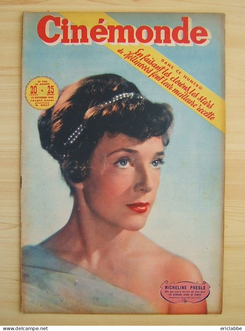 Cinémonde N°740 Du 12 Octobre 1948 Micheline Presle - Gene Tierney - Ingrid Bergman -  Louis Jouvet - Viviane Romance - Cinéma/Télévision