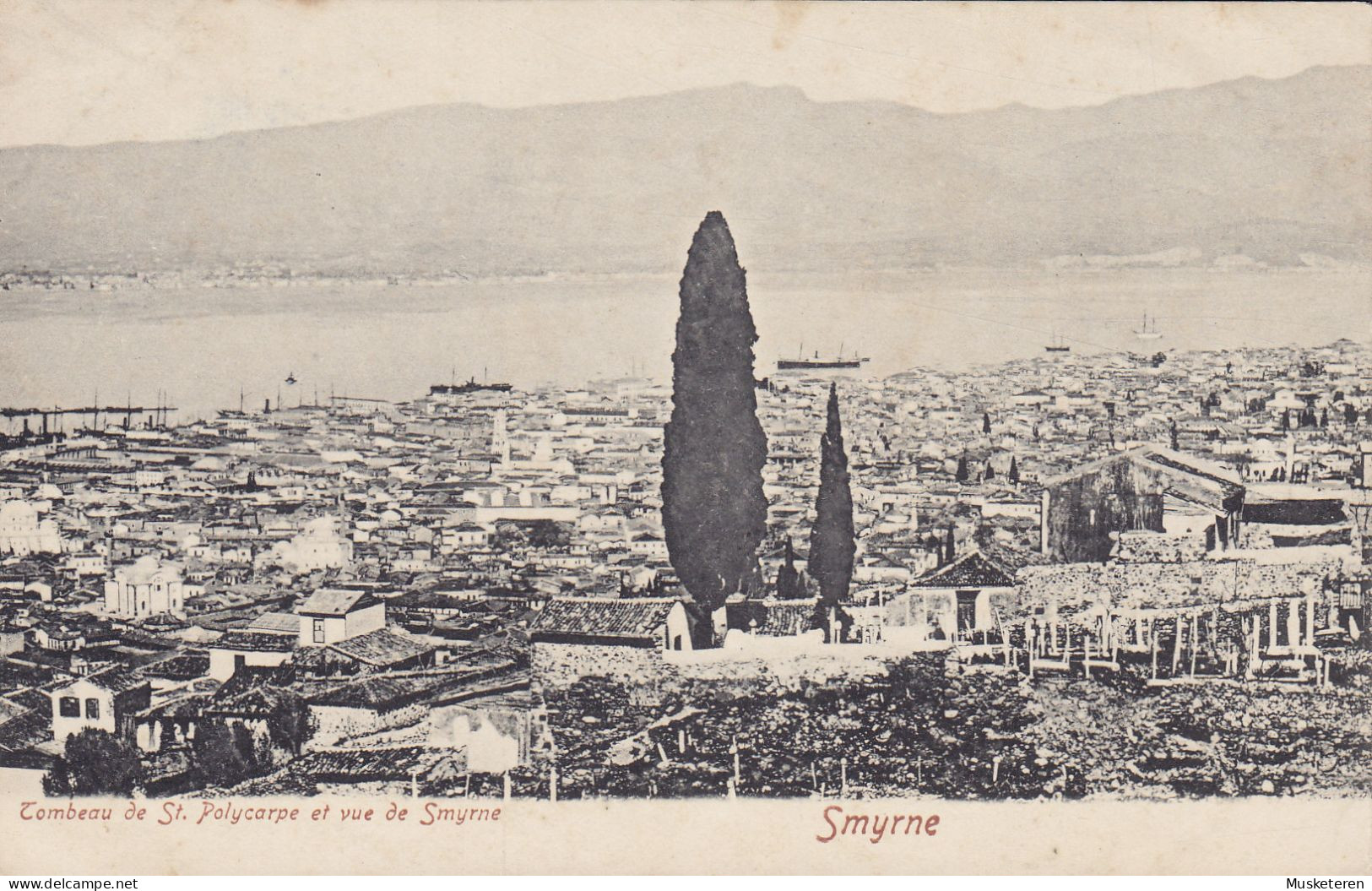 British Levant Turkey PPC Smyrne Tombeau De St. Polycarpe Et Vue De Smyrne BRITISH POST OFFICE 1907 EDINBURGH Scotland - Turquie