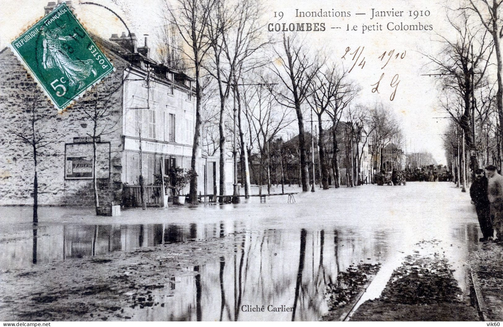92  COLOMBES  INONDATIONS 1910  LE PETIT COLOMBES - Colombes