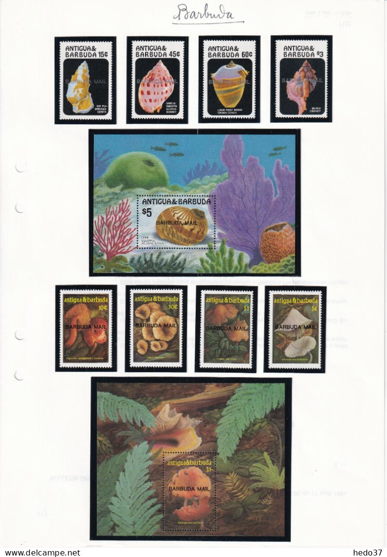 Barbuda - Collection Vendue Page Par Page - Coquillages & Champignons - Neufs ** Sans Charnière - TB - Antigua Und Barbuda (1981-...)
