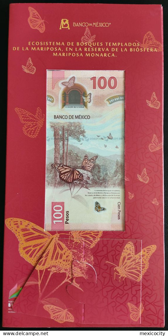 MEXICO $100 SOR JUANA POLYMER BANKNOTE 2020 OFFICIAL Pres. Pack LOW SERIAL # Rare Thus - Mexique