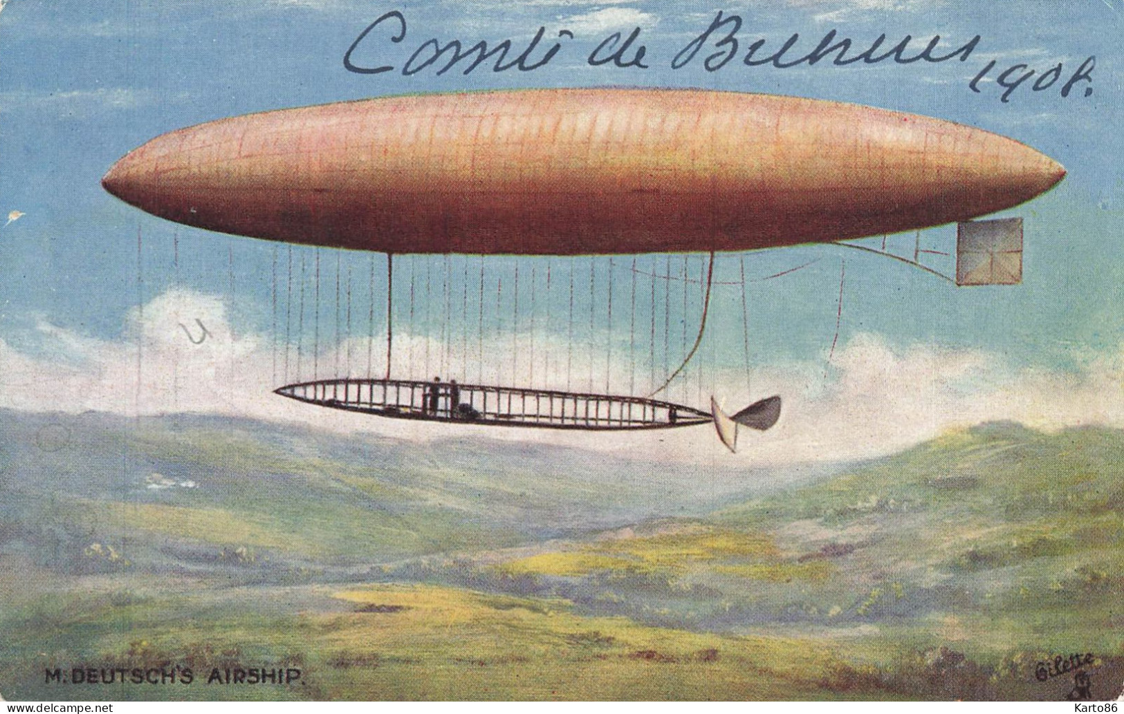 Aviation * CPA Illustrateur Oilette Raphael Tuck & Sons AIRSHIPS N°9495 * Ballon Dirigeable Zeppelin * Deutsch's - Airships