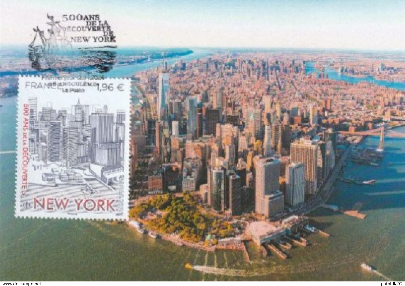 France 2024_Carte Maximum 1er Jour_fdc_500 Ans De La Découverte De NEW-YORK. Oblit. PJ 16 Angoulême 12/04/24. - 2020-…