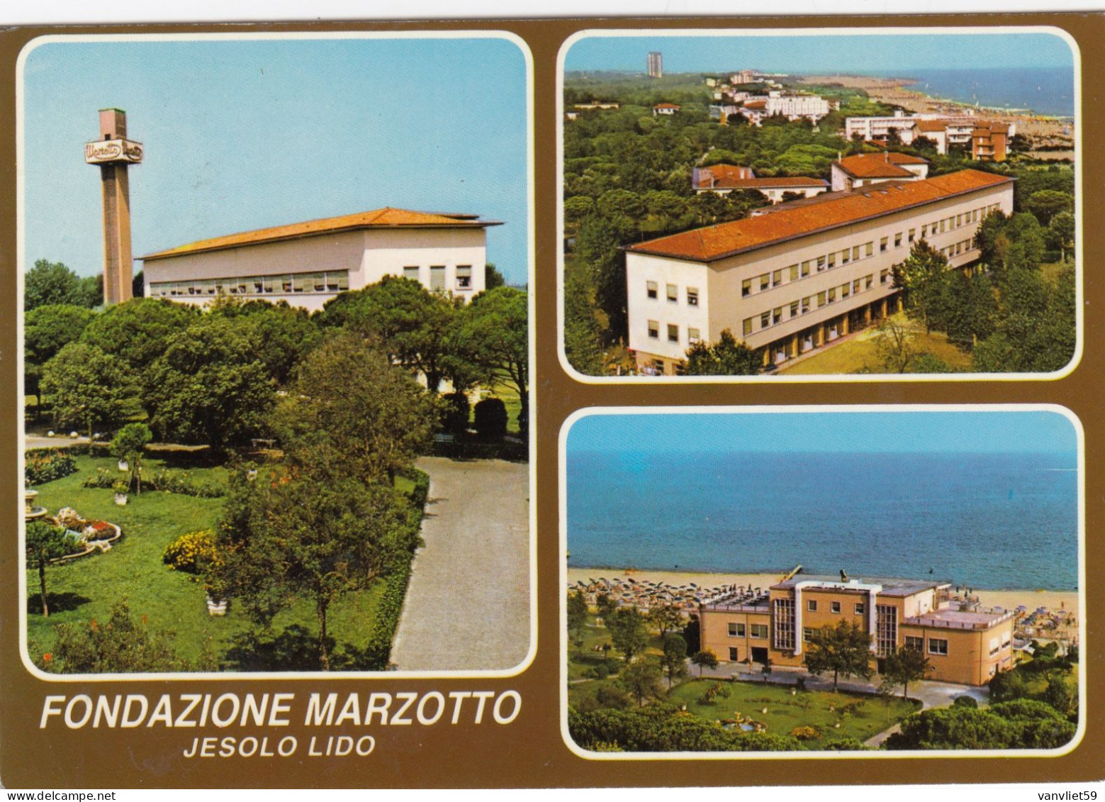 JESOLO LIDO-VENEZIA-FONDAZIONE MARZOTTO-MULTIVEDUTE-CARTOLINA VERA FOTOGRAFIA-VIAGGIATA IL 29-7-1983 - Venezia (Venedig)