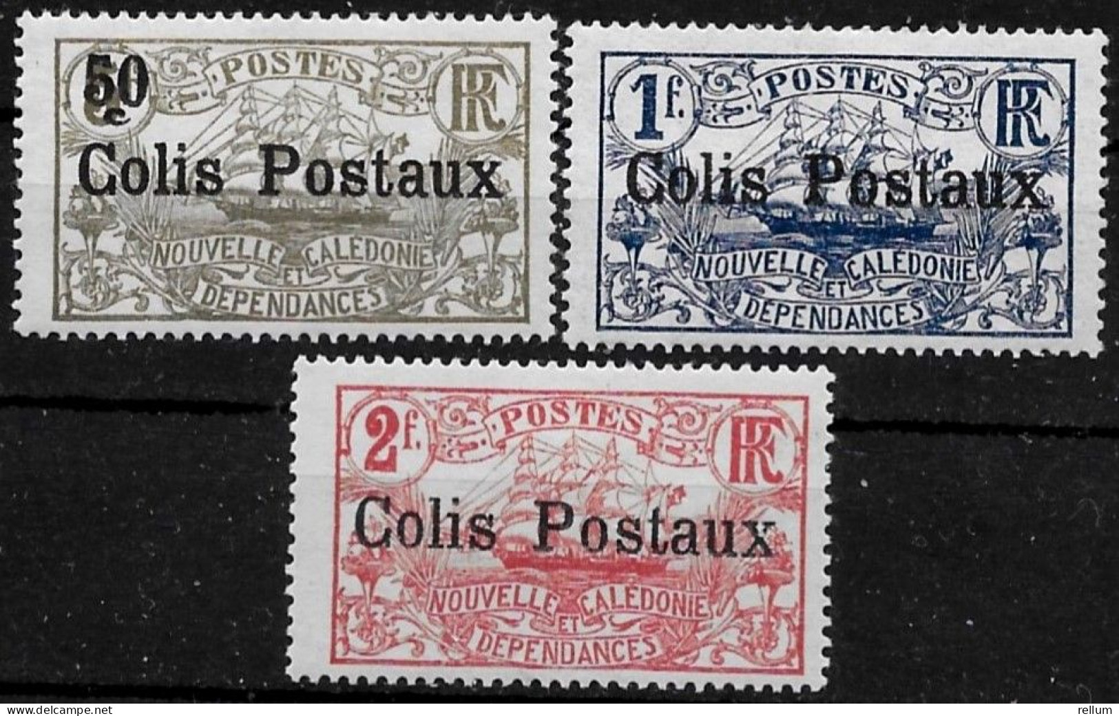 Nouvelle Calédonie 1926 Colis Postaux - Yvert Et Tellier Nr. 1/3 - Michel Nr. Paketmarken 1/3 * - Andere & Zonder Classificatie