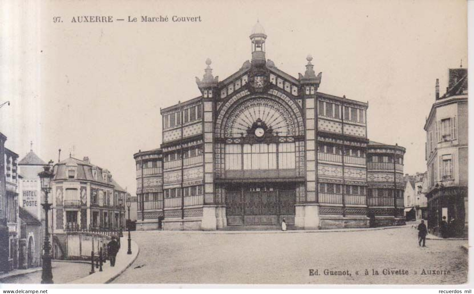 Auxerre Le Marche Couvert Carte Postale Animee 1917 - Auxerre