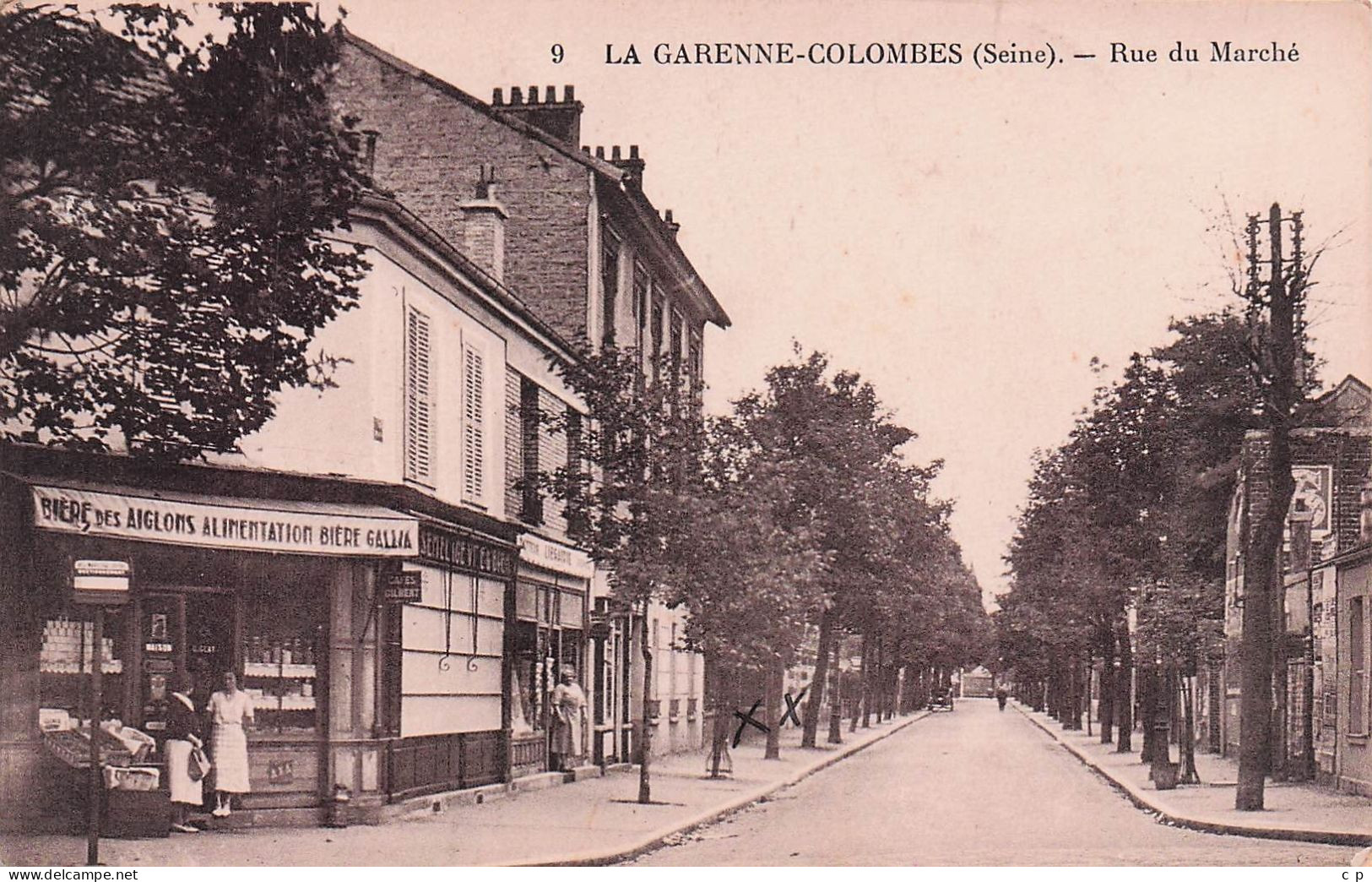La Garenne Colombes - Rue Du Marché  - Alimentation Generale - Biere Des Aiglons -CPA °J - La Garenne Colombes