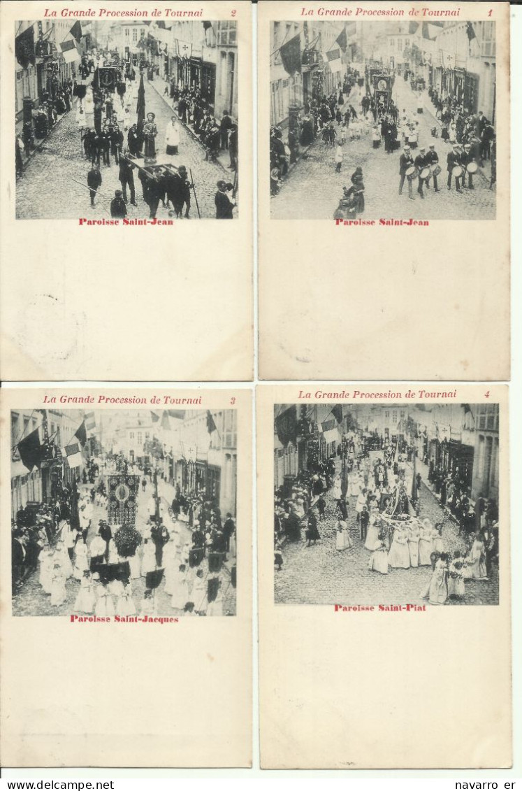TOURNAI - Très Rare Série De 12 Cartes Postales Type Précurseurs De 1900 Sur La Grande Procession, édit. Vasseur-Delmée - Tournai