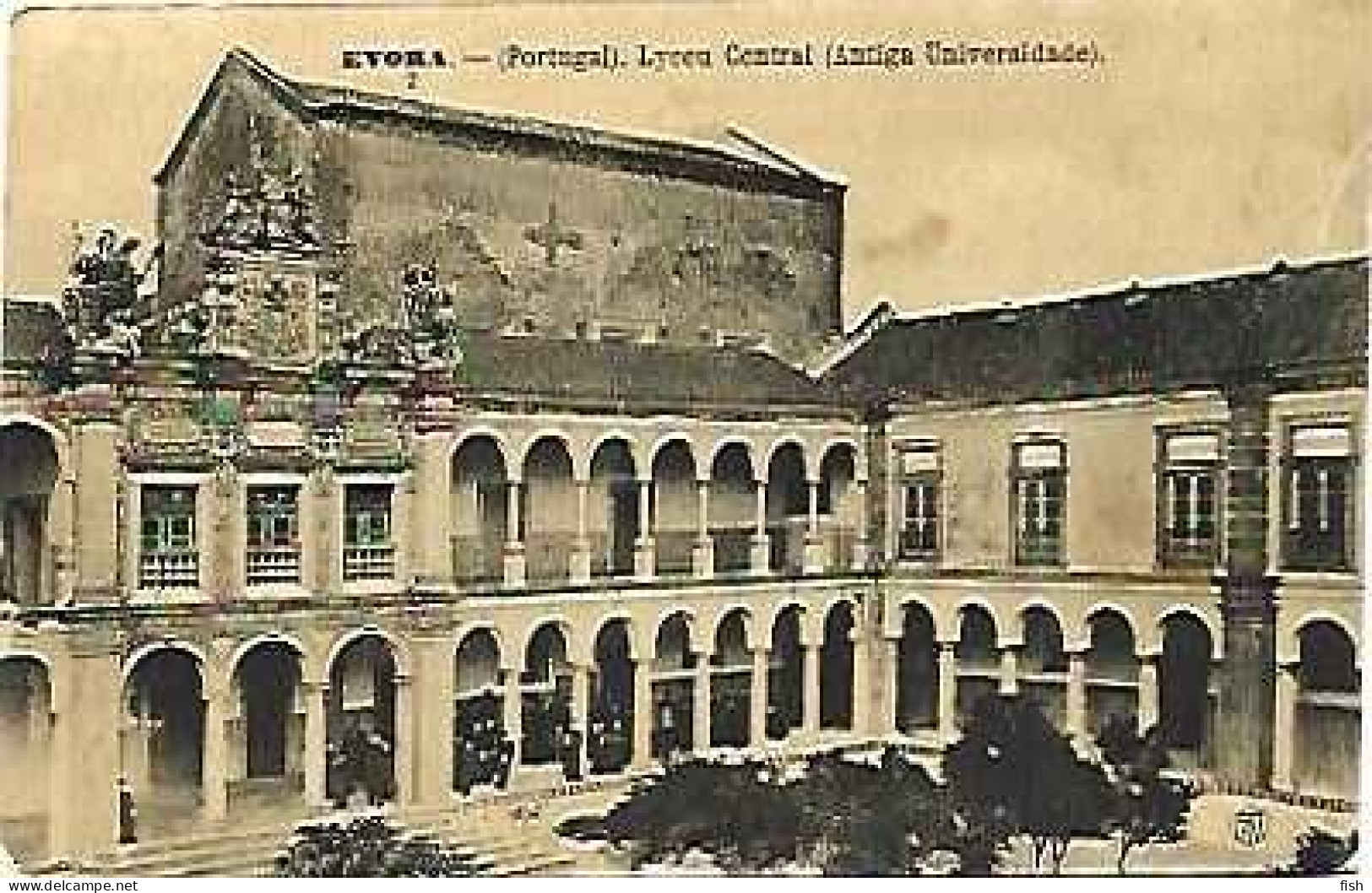 Portugal  & Marcofilia, Evora, Lyceu Central, Antiga Universidade, Ed. F.A Martins, Coimbra 1907 (8887) - Ecoles