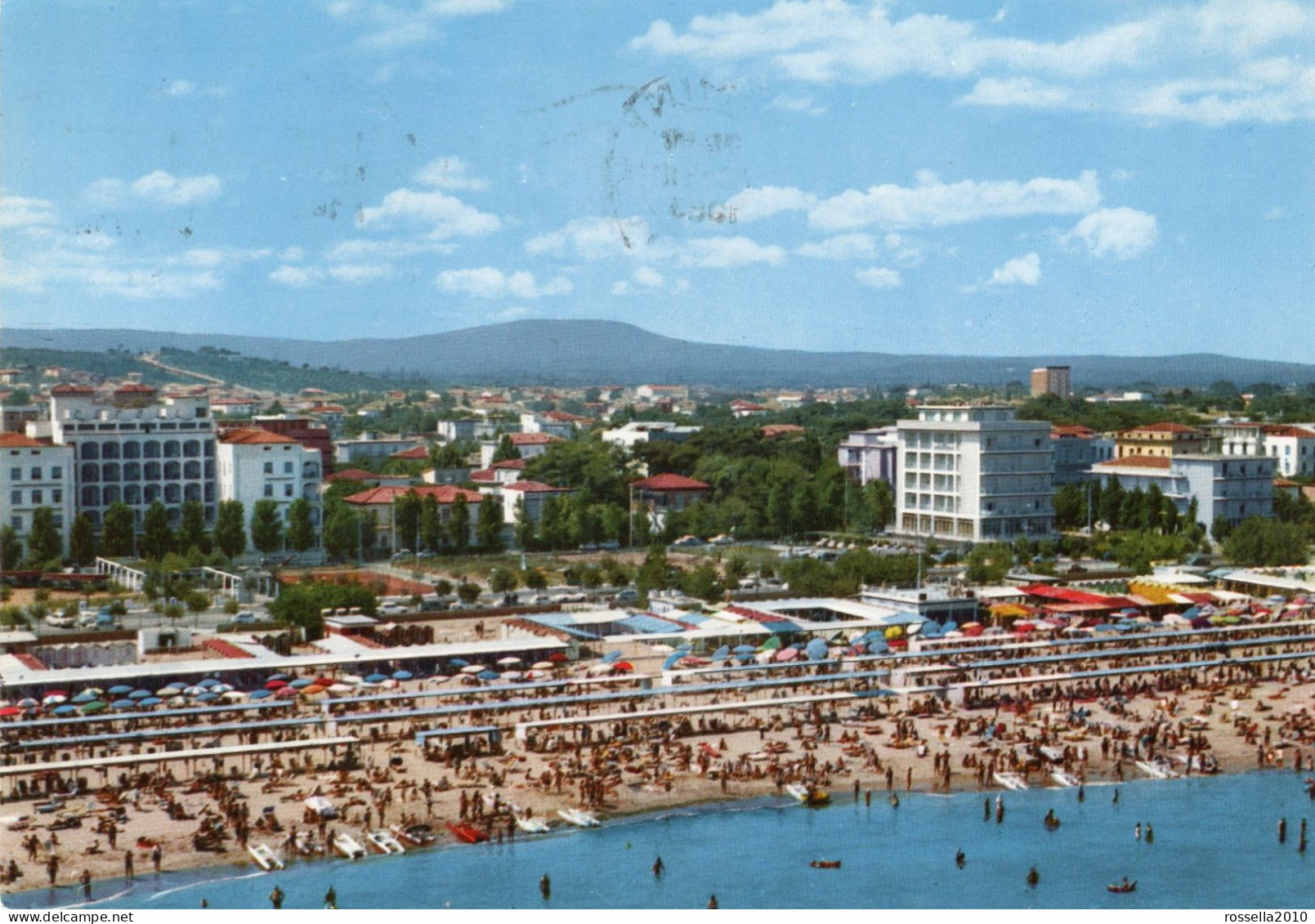 CARTOLINA 1963 ITALIA RIMINI RICCIONE ALBERGHI E SPIAGGIA Italy Postcard ITALIEN Ansichtskarten - Rimini