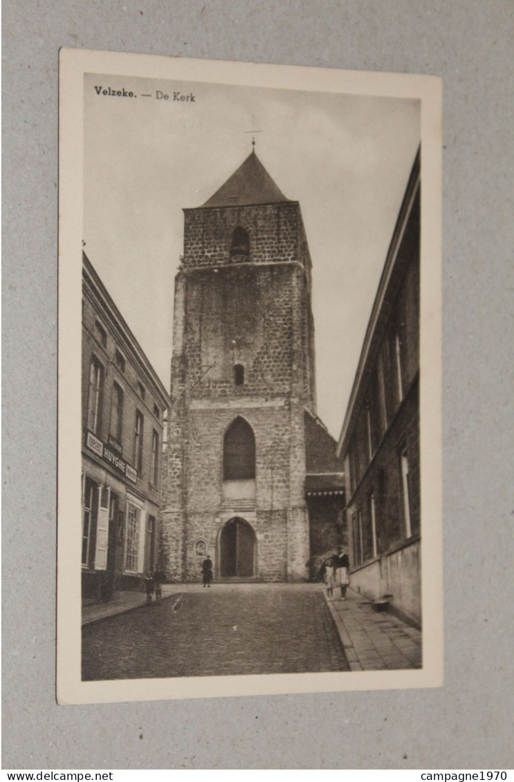 CPA - VELZEKE ( ZOTTEGEM ) - DE KERK ( CAFE HUYGHE ) - Zottegem