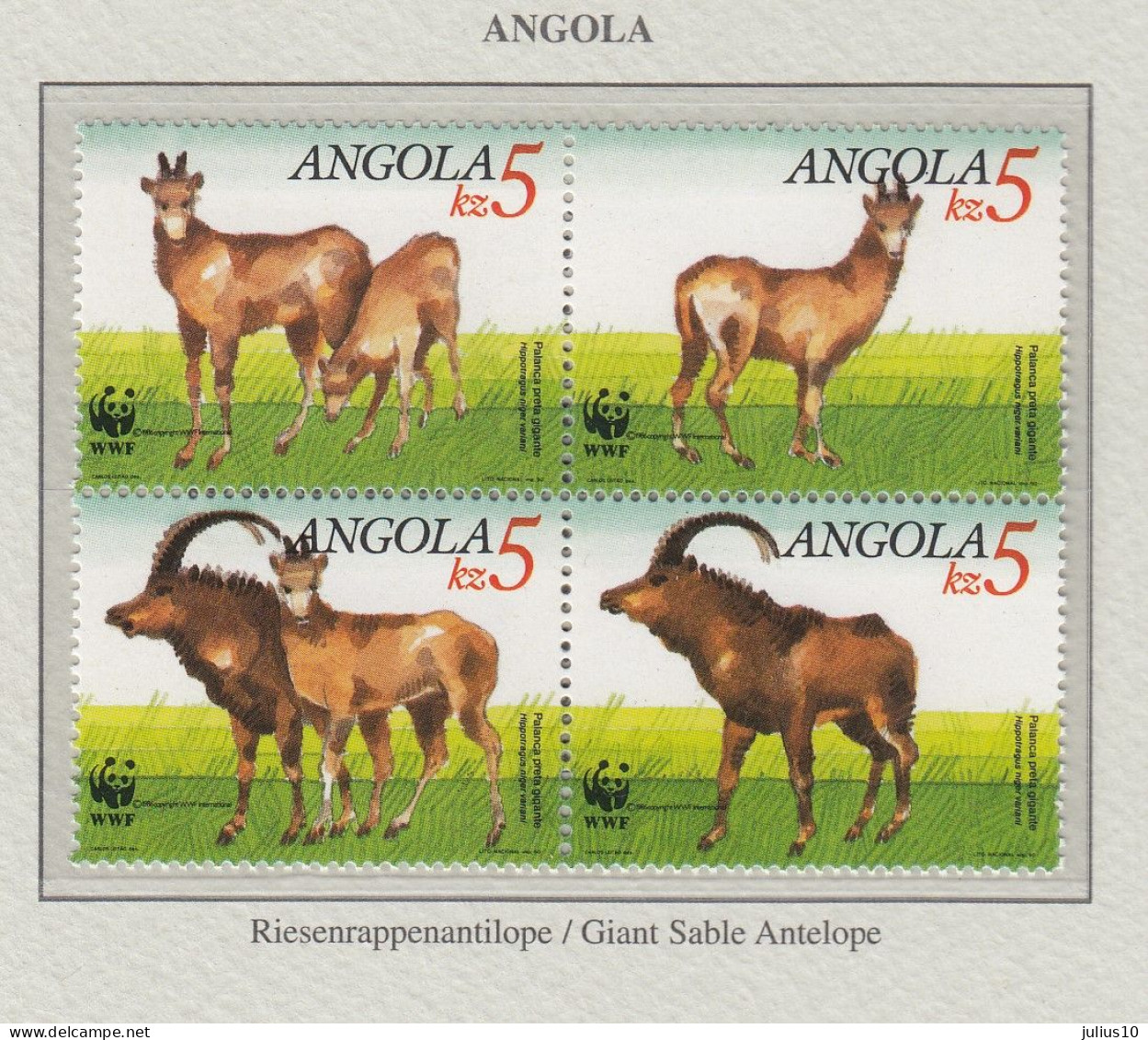 ANGOLA 1990 WWF Animals Antilopes Mi 799-802 MNH(**) Fauna 786 - Ungebraucht