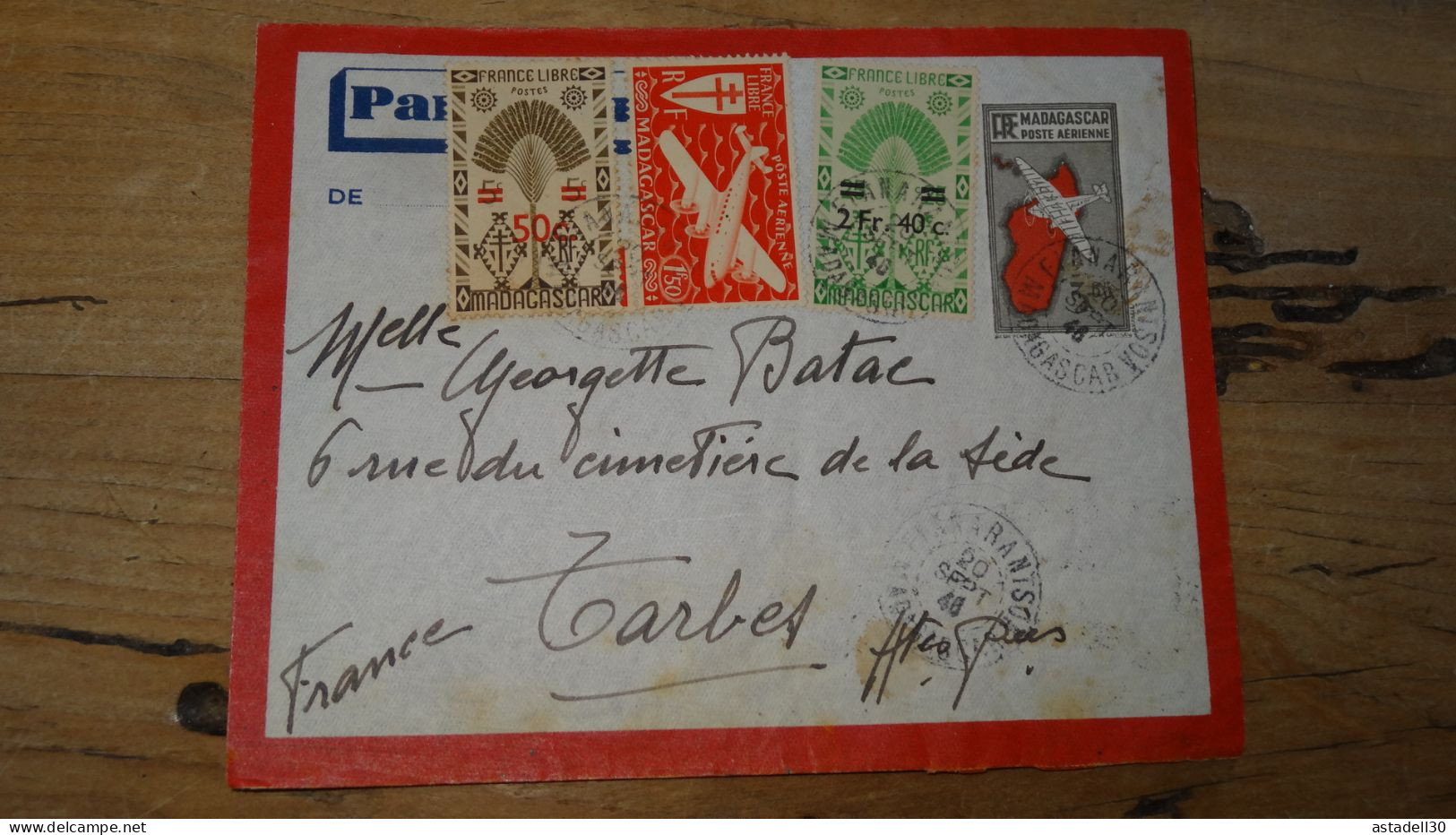 Enveloppe MADAGASCAR  - 1946, Avion  ............ Boite1 .............. 240424-282 - Lettres & Documents