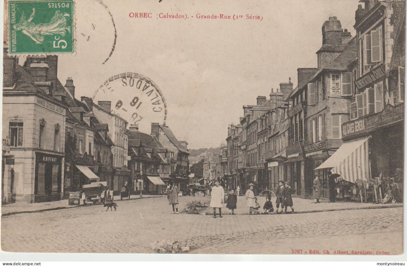 DEF : Calvados : ORBEC :  Grande  Rue   1916 - Orbec
